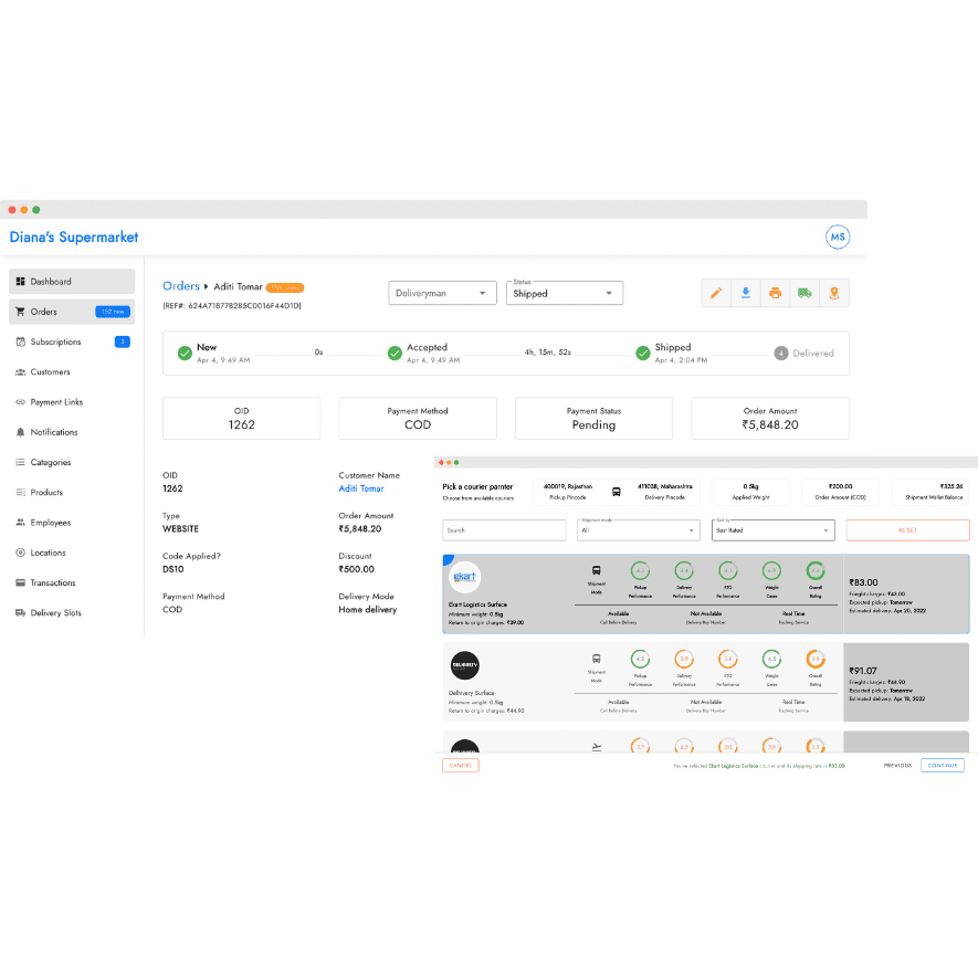 Manage orders and shipments